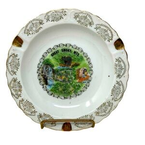 Beautiful Smoky Mountain, North Carolina Small Ashtray, Souvenir 5”